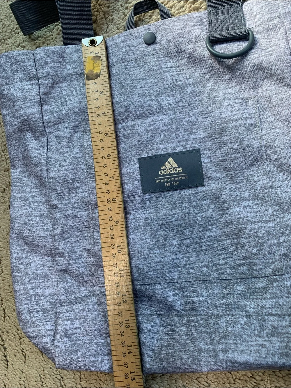 adidas Heather Gray Everyday Tote with Black Straps